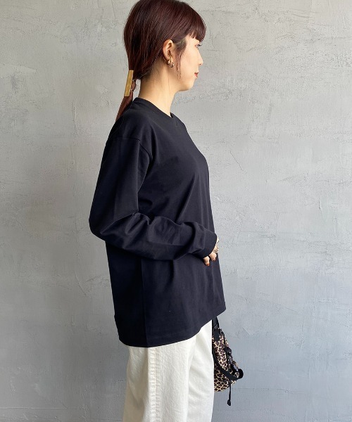 HANES（ヘインズ）の「【WEB限定】[HANES/ヘインズ] BEEFY 無地 ロングスリーブパックT（Tシャツ/カットソー・レディース・ブラック/ヘザーグレー/ホワイト・XL/M/L/S）」の9枚目の写真