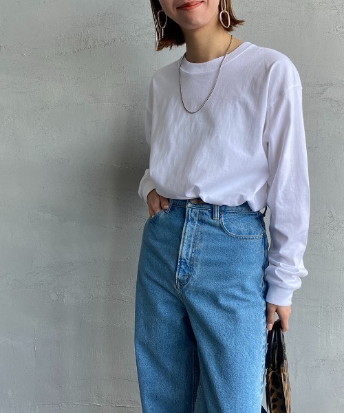 HANES（ヘインズ）の「【WEB限定】[HANES/ヘインズ] BEEFY 無地 ロングスリーブパックT（Tシャツ/カットソー・レディース・ブラック/ヘザーグレー/ホワイト・XL/M/L/S）」の4枚目の写真