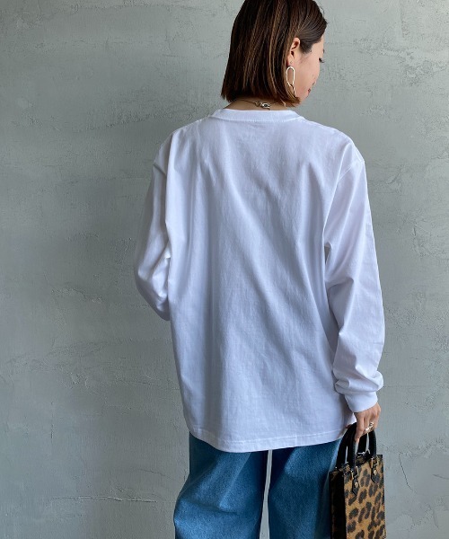 HANES（ヘインズ）の「【WEB限定】[HANES/ヘインズ] BEEFY 無地 ロングスリーブパックT（Tシャツ/カットソー・レディース・ブラック/ヘザーグレー/ホワイト・XL/M/L/S）」の5枚目の写真