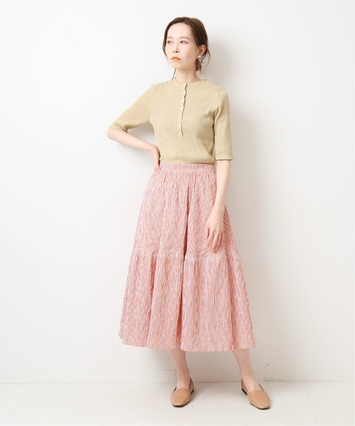 IENA（イエナ）の「ストライプティアードスカート（スカート・レディース・ブラック/オレンジ/ブルー・38/36/34）」の6枚目の写真