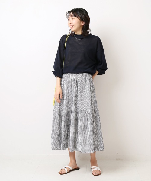 IENA（イエナ）の「ストライプティアードスカート（スカート・レディース・ブラック/オレンジ/ブルー・38/36/34）」の11枚目の写真