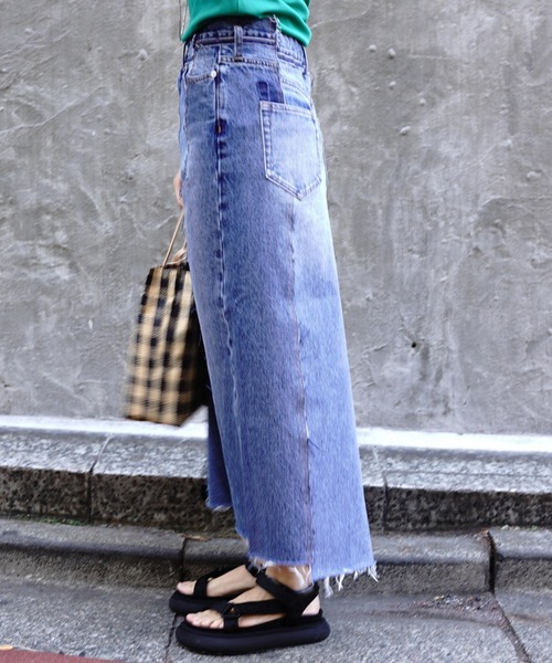 DROIT BELLO（ドロイトベロ）の「DROIT BELLO (ドロイトベロ) リプロスカート/ outside dark/リメイクデニムスカート（デニムスカート・レディース・インディゴブルー・S/M）」の6枚目の写真