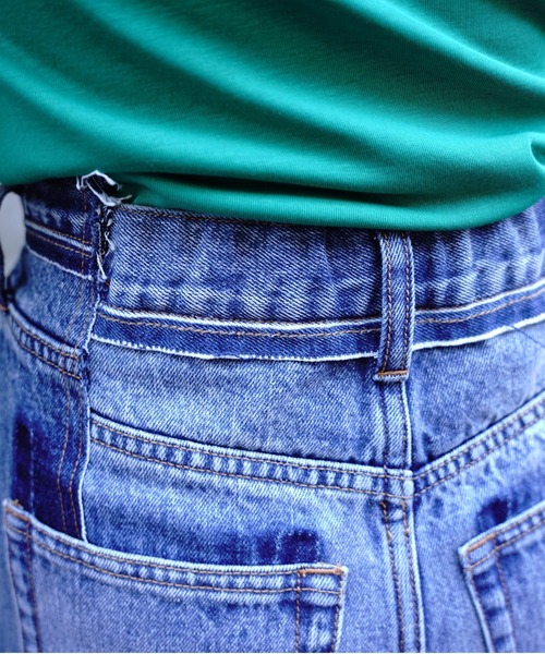 DROIT BELLO（ドロイトベロ）の「DROIT BELLO (ドロイトベロ) リプロスカート/ outside dark/リメイクデニムスカート（デニムスカート・レディース・インディゴブルー・S/M）」の4枚目の写真