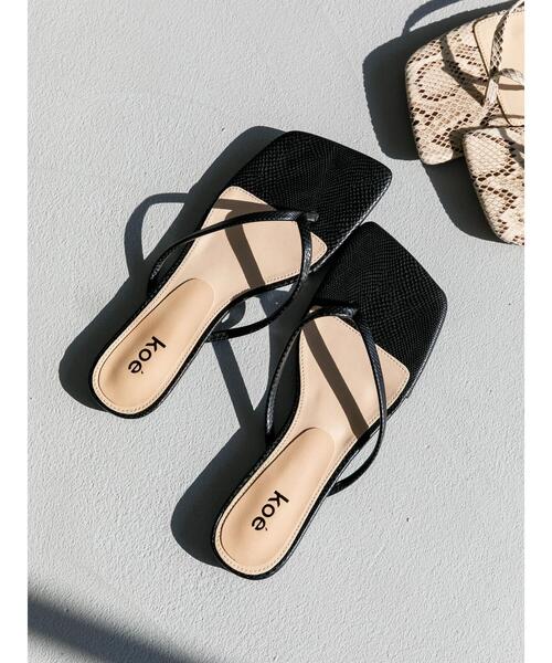koe（コエ）の「スクエアビーチサンダル＊（サンダル・レディース・A/ブラック・M/S/L）」の3枚目の写真