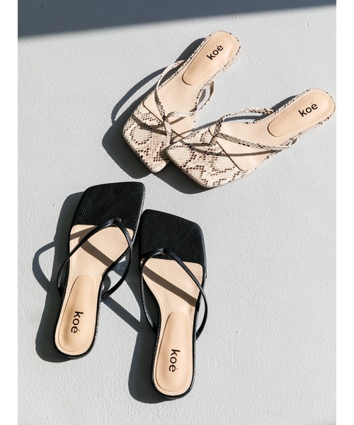 koe（コエ）の「スクエアビーチサンダル＊（サンダル・レディース・A/ブラック・M/S/L）」の5枚目の写真