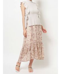 フラワーイレヘムラッフルニットセット