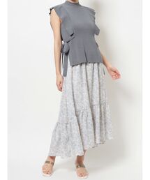 フラワーイレヘムラッフルニットセット