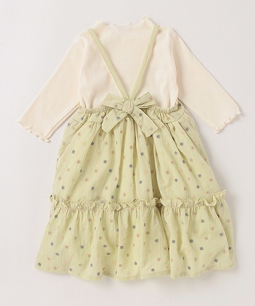 petit main（プティマイン）の「【リンク】花刺しゅうキャミワンピセット（アンサンブル・キッズ・アイボリー/ライトカーキ・130cm/90cm/110cm/120cm/80ｃｍ/100cm）」の8枚目の写真