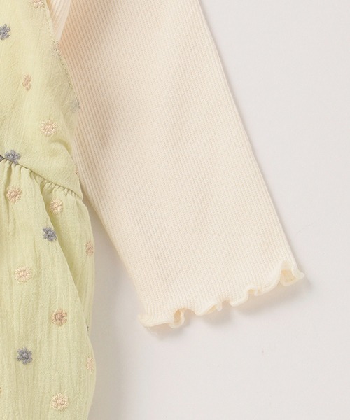 petit main（プティマイン）の「【リンク】花刺しゅうキャミワンピセット（アンサンブル・キッズ・アイボリー/ライトカーキ・130cm/90cm/110cm/120cm/80ｃｍ/100cm）」の11枚目の写真