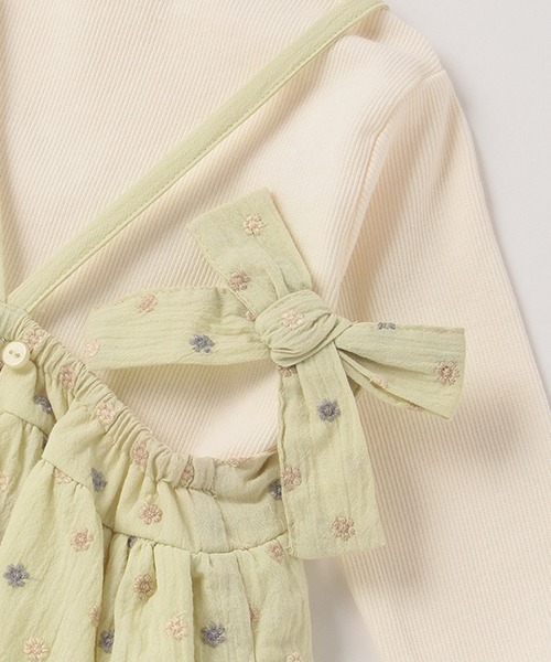 petit main（プティマイン）の「【リンク】花刺しゅうキャミワンピセット（アンサンブル・キッズ・アイボリー/ライトカーキ・130cm/90cm/110cm/120cm/80ｃｍ/100cm）」の14枚目の写真