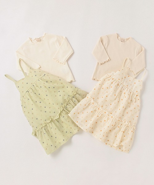 petit main（プティマイン）の「【リンク】花刺しゅうキャミワンピセット（アンサンブル・キッズ・アイボリー/ライトカーキ・130cm/90cm/110cm/120cm/80ｃｍ/100cm）」の18枚目の写真