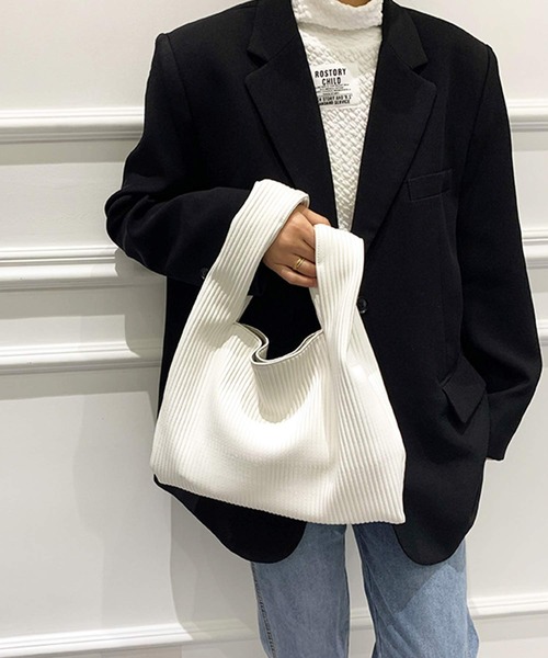 shopnikoniko（ショップニコニコ）の「合成皮革 マルシェバッグ プリーツ トートバッグ ハンドバッグ（ハンドバッグ・レディース・ホワイト/ブラック/ベージュ/ブルー/グリーン・フリー）」の12枚目の写真