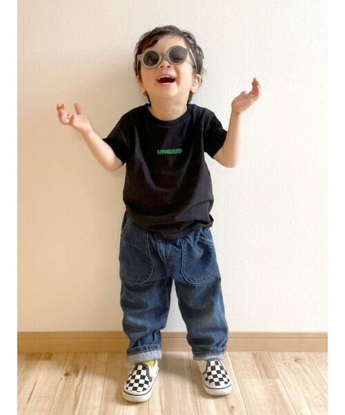 Ungrid（アングリッド）の「Kids UngridロゴTee（Tシャツ/カットソー・キッズ・ブルー/ブラック/グリーン/オフホワイト/ピンク・100/120）」の6枚目の写真