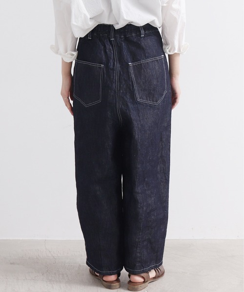 yuni（ユニ ）の「コットンリネン デニム ワーク コクーン