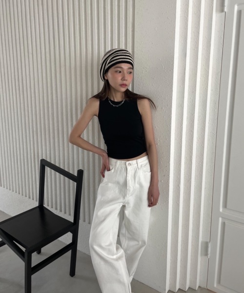 Didot.showroom(ディドット ショールーム)の「コットンボーダーベレー帽(ハンチング/ベレー帽・レディース・ブラック・FREE)」の10枚目の写真