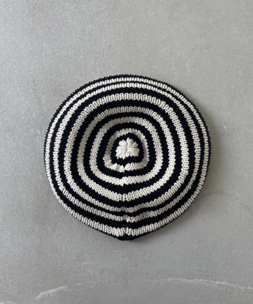 コットンボーダーベレー帽（ハンチング/ベレー帽）｜Didot.showroom