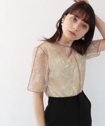 HER CLOSET | 【shemoshelly】WEB限定オリジナル柄ハイネックシアートップス半袖(Tシャツ/カットソー)