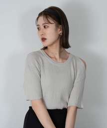 Amiur | random rib open shoulder tops(Tシャツ/カットソー)