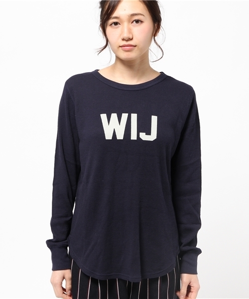 Kastane（カスタネ）の「【Kastane】プリントワッフルプルオーバー（Tシャツ/カットソー・レディース・グレー/ネイビー/アイボリー/チャコールグレー・FREE）」の11枚目の写真