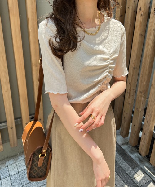 Ambre Ciel(アンブルシエル)の「ポコポコシャーリングメロートップス/【WEB/EC限定商品】(Tシャツ/カットソー・レディース・ブラック/アイボリー/グリーン/ピンク・FREE)」の19枚目の写真