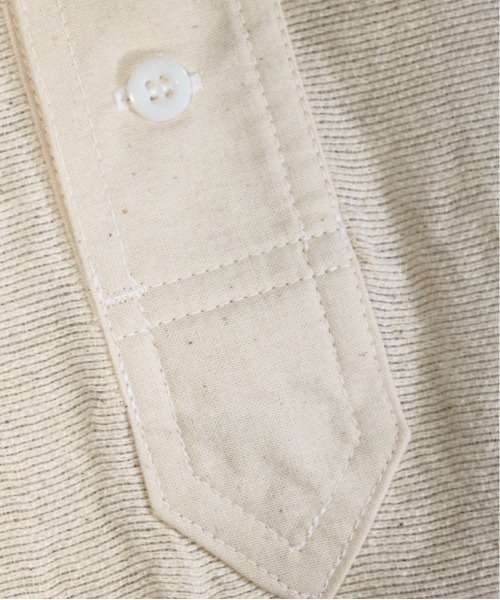 C.E.L.STORE（セルストア）の「MADE IN STANDARD/メイドインスタンダード 4B HENLEY SHIRTSヘンリーネックビッグシルエット（Tシャツ/カットソー・メンズ・ホワイト/ナチュラル・L/MEDIUM）」の9枚目の写真