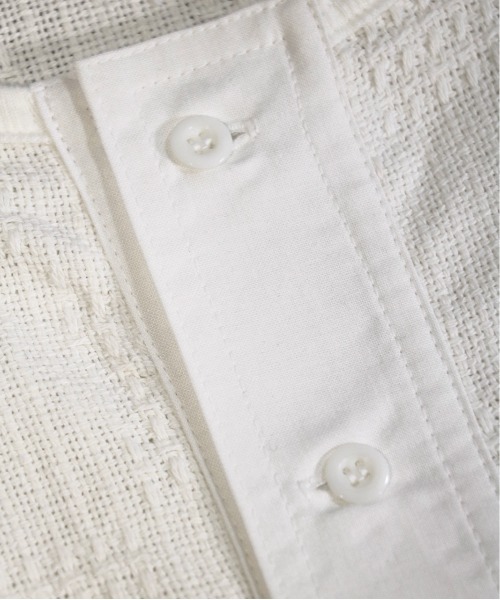 C.E.L.STORE（セルストア）の「MADE IN STANDARD/メイドインスタンダード 4B HENLEY SHIRTSヘンリーネックビッグシルエット（Tシャツ/カットソー・メンズ・ホワイト/ナチュラル・L/MEDIUM）」の5枚目の写真