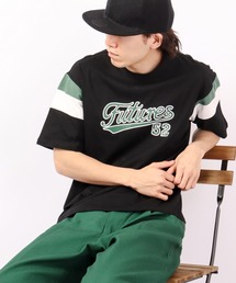 Sunsweet レトロ袖切りかえボックスロゴ半袖Tシャツ