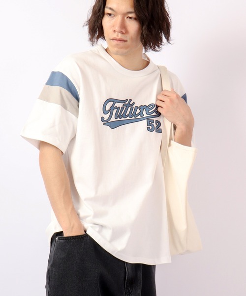 FUNALIVE(ファンアライブ)の「Sunsweet レトロ袖切りかえボックスロゴ半袖Tシャツ(Tシャツ/カットソー・メンズ・ホワイト/ブラック・M/L)」の12枚目の写真