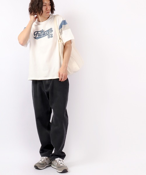 FUNALIVE(ファンアライブ)の「Sunsweet レトロ袖切りかえボックスロゴ半袖Tシャツ(Tシャツ/カットソー・メンズ・ホワイト/ブラック・M/L)」の5枚目の写真