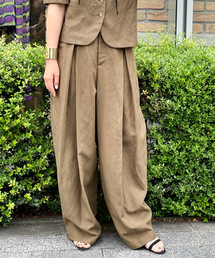 リネンミックスタックパンツ