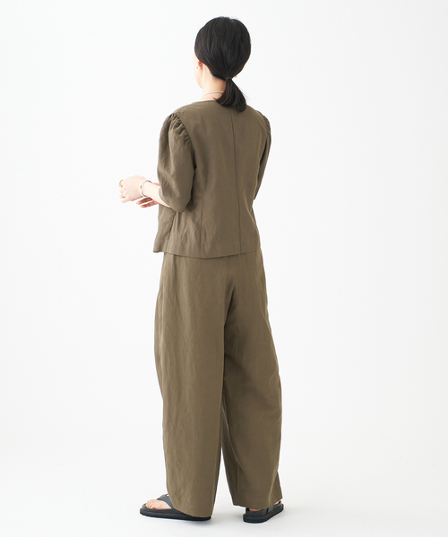 journal standard L'essage（ジャーナルスタンダードレサージュ）の「リネンミックスタックパンツ（その他パンツ・レディース・ブラック/カーキ・36/38）」の14枚目の写真