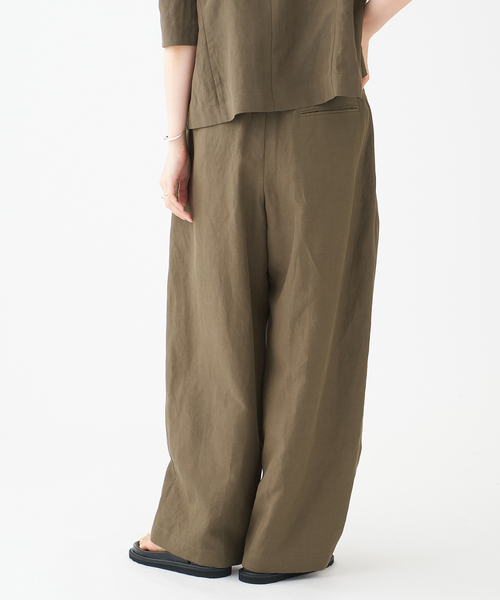 journal standard L'essage（ジャーナルスタンダードレサージュ）の「リネンミックスタックパンツ（その他パンツ・レディース・ブラック/カーキ・36/38）」の19枚目の写真