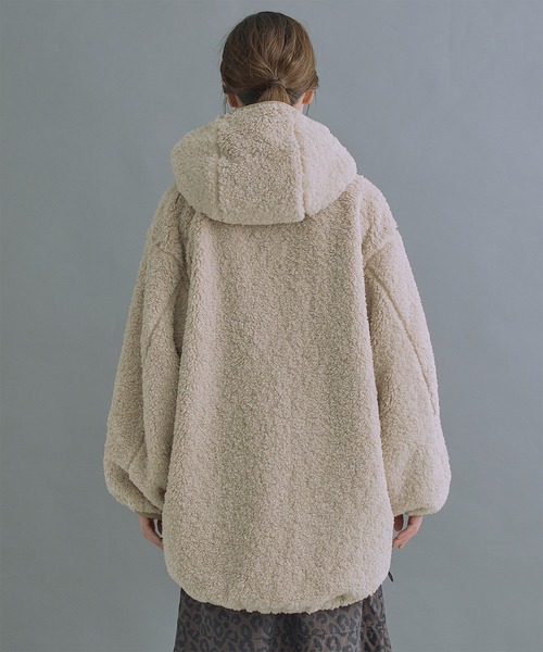 kha:ki(カーキ)の「「KHA:KI / カーキ」ZIP UP BOA HOODIE(ダウンジャケット/コート・レディース・カーキ/アイボリー・1/2)」の19枚目の写真