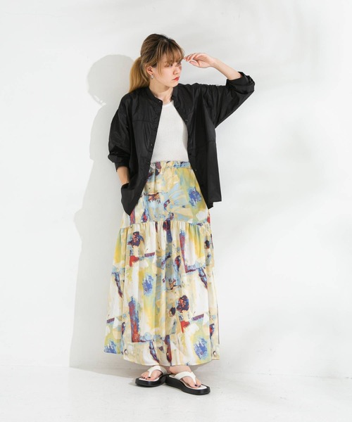 bohmal(ボマール)の「バンドカラー切替デザインシアーシャツ(シャツ/ブラウス・レディース・ホワイト/ブラック/ピンク/ブルー・FREE)」の21枚目の写真