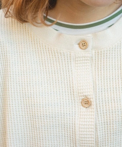 spoon store（スプーンストア）の「ワッフルベスト（ベージュF）（ベスト・レディース・ベージュ・フリー）」の3枚目の写真
