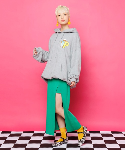 PUNYUS（プニュズ）の「スリットロングスカート（スカート・レディース・パープル/ブラック/グリーン・3/2/4/1）」の12枚目の写真