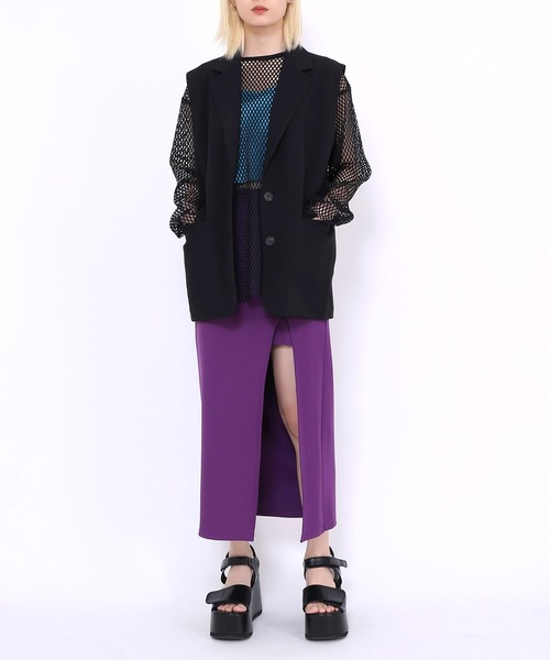 PUNYUS（プニュズ）の「スリットロングスカート（スカート・レディース・パープル/ブラック/グリーン・3/2/4/1）」の13枚目の写真