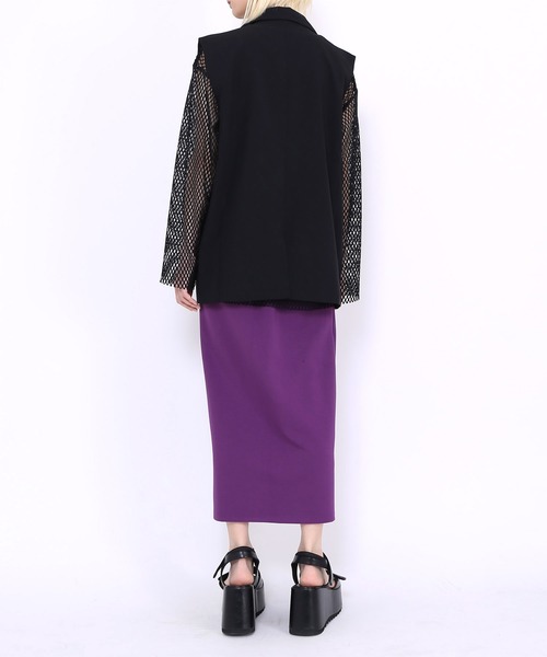 PUNYUS（プニュズ）の「スリットロングスカート（スカート・レディース・パープル/ブラック/グリーン・3/2/4/1）」の15枚目の写真