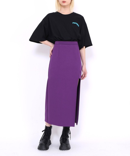 ★日本製★PURPLE DESLGINスカート PUNYUS（プニュズ）の「スリットロングスカート（スカート）」 - WEAR
