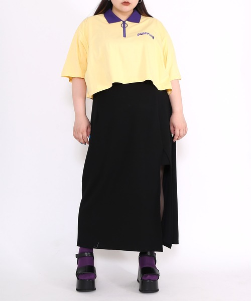 PUNYUS（プニュズ）の「スリットロングスカート（スカート・レディース・パープル/ブラック/グリーン・3/2/4/1）」の7枚目の写真