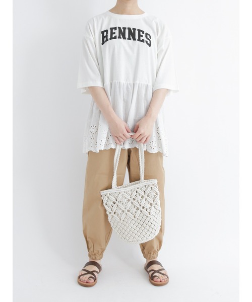 Samansa Mos2（サマンサ モスモス）の「裾ゴムテーパードパンツ（その他パンツ・レディース・ベージュ/パープル/ピンク/グリーン/チャコール・ﾌﾘ-）」の7枚目の写真