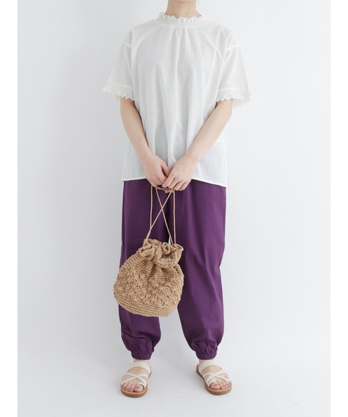 Samansa Mos2（サマンサ モスモス）の「裾ゴムテーパードパンツ（その他パンツ・レディース・ベージュ/パープル/ピンク/グリーン/チャコール・ﾌﾘ-）」の10枚目の写真