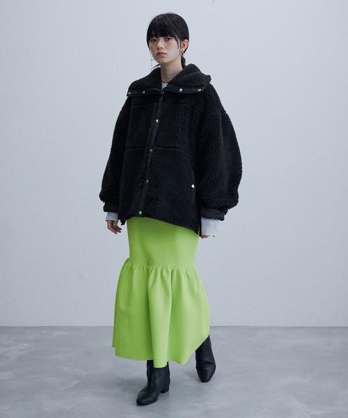 ADAM ET ROPE'（アダムエロペ）の「リバーシブルボアブルゾン（ブルゾン・レディース・ブラック/ホワイト系その他5・FREE）」の6枚目の写真