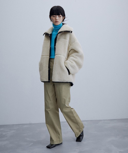 ADAM ET ROPE'（アダムエロペ）の「リバーシブルボアブルゾン（ブルゾン・レディース・ブラック/ホワイト系その他5・FREE）」の8枚目の写真