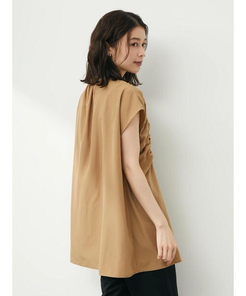 Sugar spoon(シュガースプーン)の「・SUGAR SPOON シャーリングフレンチチュニック(Tシャツ/カットソー・レディース・アイボリー/ブラック/ダークベージュ・FREE)」の10枚目の写真