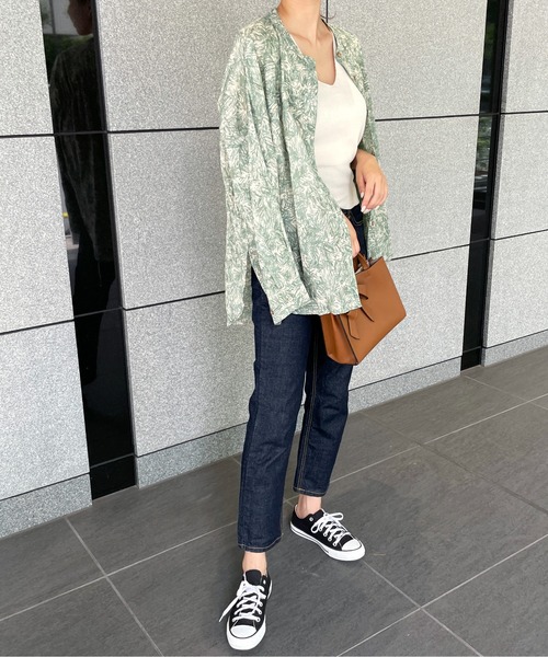 StyleSea（スタイルシー）の「バックギャザーボタニカルプリントブラウス（シャツ/ブラウス・レディース・ブラウン/グレー/グリーン・FREE）」の11枚目の写真