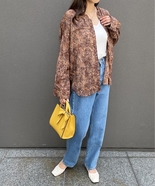 StyleSea（スタイルシー）の「バックギャザーボタニカルプリントブラウス（シャツ/ブラウス・レディース・ブラウン/グレー/グリーン・FREE）」の18枚目の写真