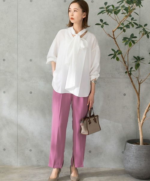 URBAN RESEARCH ROSSO WOMEN(アーバンリサーチ ロッソ)の「2WAYボウタイチュニックブラウス(シャツ/ブラウス・レディース・ホワイト/ブルー系その他・FREE)」の6枚目の写真
