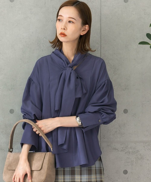 URBAN RESEARCH ROSSO WOMEN(アーバンリサーチ ロッソ)の「2WAYボウタイチュニックブラウス(シャツ/ブラウス・レディース・ホワイト/ブルー系その他・FREE)」の9枚目の写真