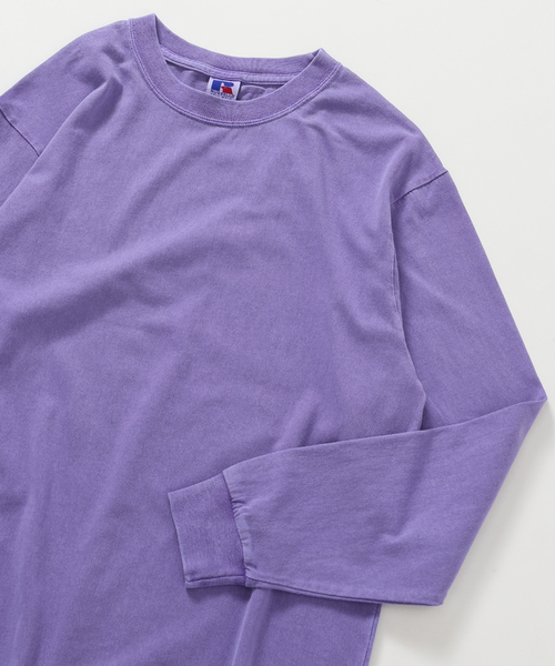 B.C STOCK(ベーセーストック)の「【RUSSELL ATHLETIC / ラッセル アスレティック】 overdye ls tee(Tシャツ/カットソー・メンズ・ホワイト/パープル/イエロー/ブルー系その他・LARGE/MEDIUM)」の3枚目の写真